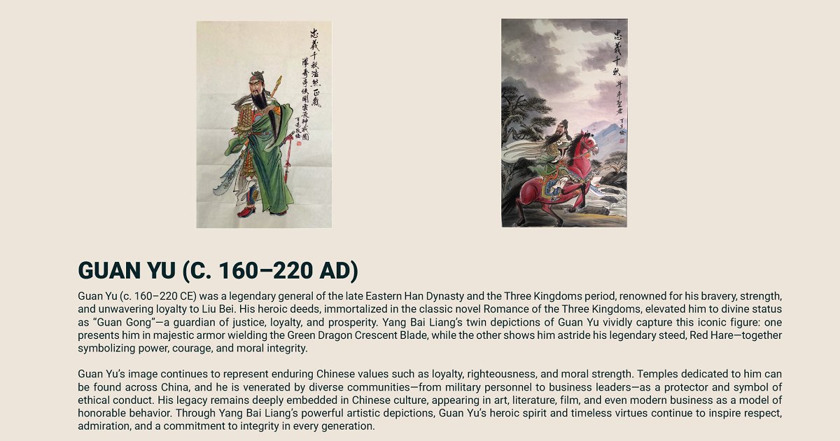 Guan Yu (C. 160-220 AD) - Unlock the Essence of Chinese Art in Singapore!