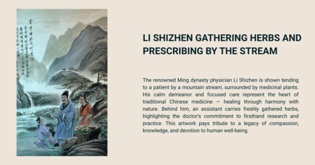 Li Shizhen Gathering Herbs And Prescribing By The Stream