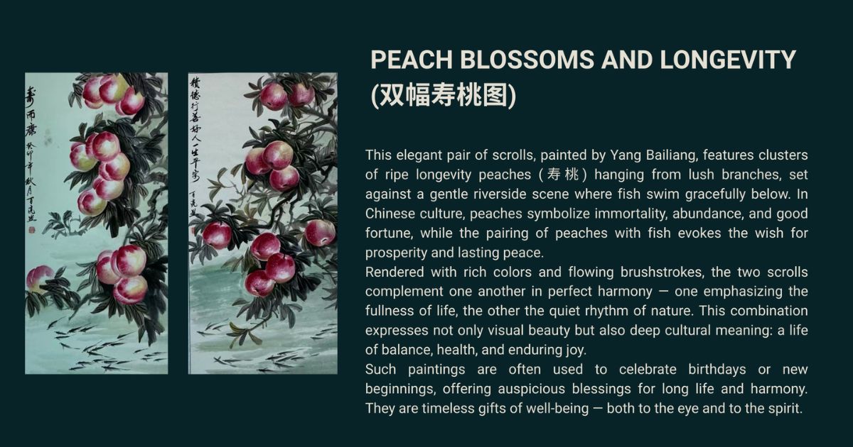 Peach Blossoms And Longevity - Unlock the Essence of Chinese Art in Singapore