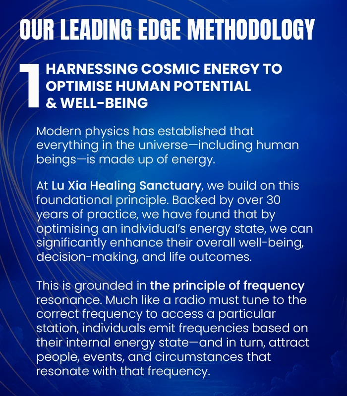 TEACHER LU XIA’S CENTRE & ORGANISATION DEDICATED TO BRINGING HEALING AND HARMONY TO INDIVIDUALS, FAMILIES AND COMMUNITIES.