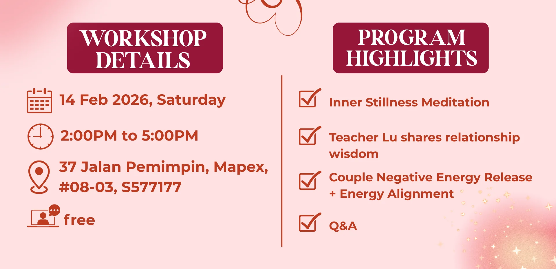 Valentine's Day Couple Energy Alignment Meditation Workshop